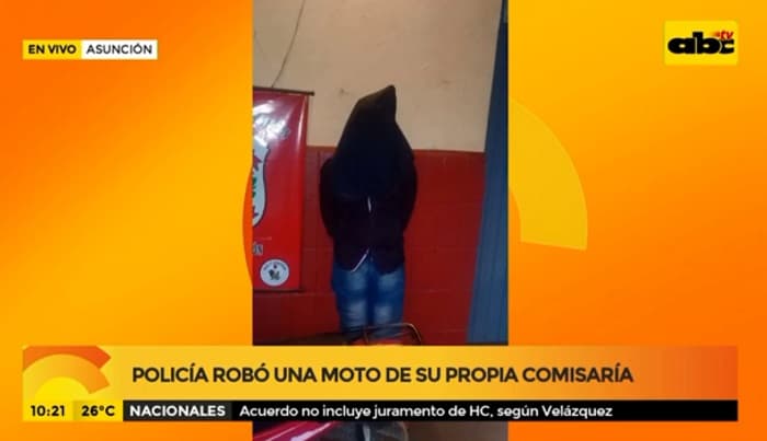 Detienen a suboficial por robar una moto de su comisaría