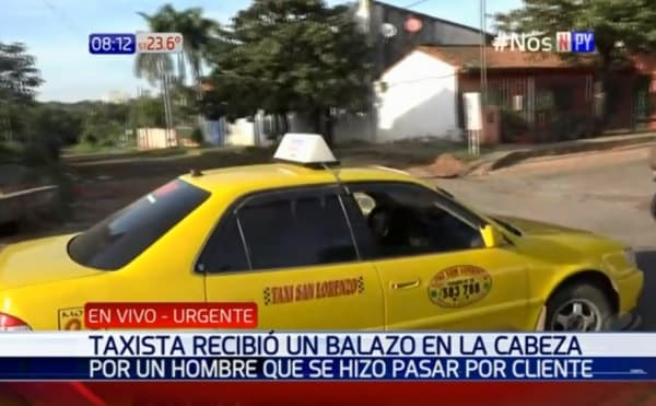 Taxista está en grave estado luego de ser baleado en la cabeza