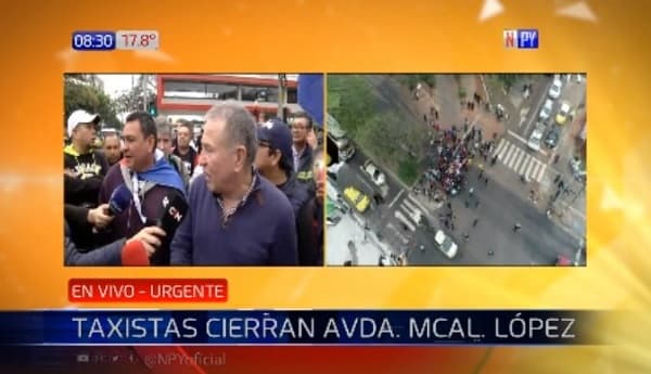 Taxistas cierran Mcal López y se generan incidentes
