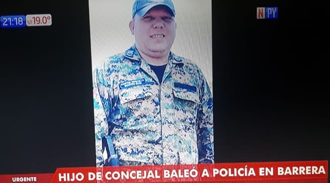Hijo de concejal balea a policía en Capitán Bado