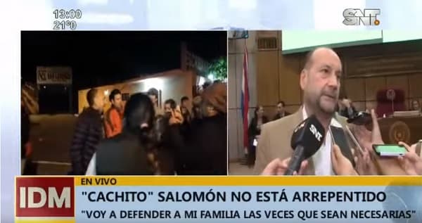 Senador dice estar contento luego de cruce con manifestantes