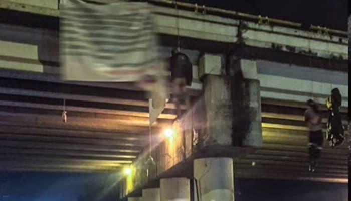 Guerra de narcos deja nueve cadáveres colgados de un puente