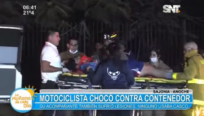 Motociclista choca contra contenedor en Sajonia