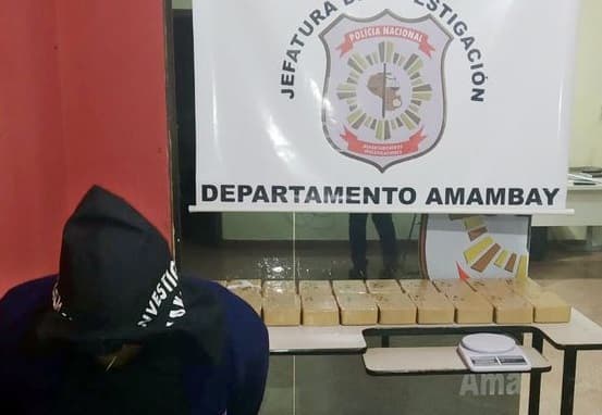 Detienen a brasileño con más de 20 kilos de cocaína