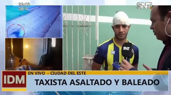 Taxista sufre balazo en la cabeza tras asalto