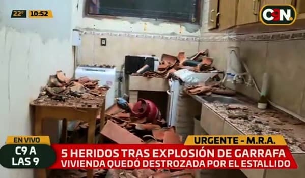 Explosión de garrafa deja tres personas en terapia intensiva