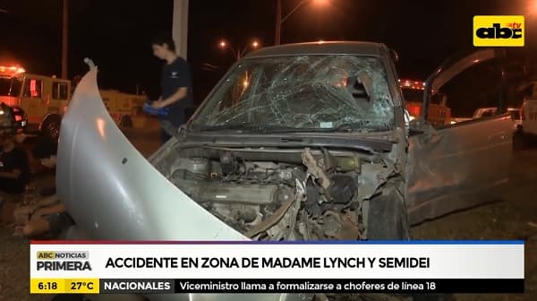 Jóvenes sufren heridas en accidente sobre Madame Lynch