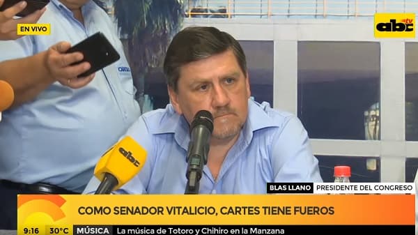Llano asegura que Cartes cuenta con inmunidad de senador vitalicio