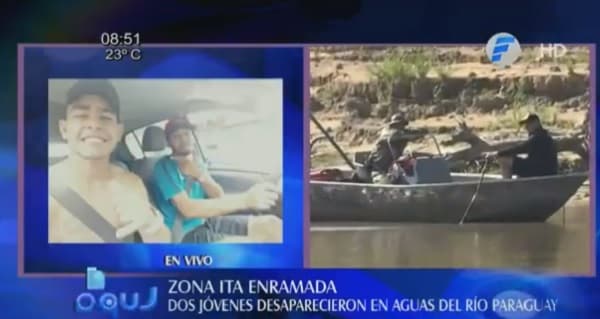Dos jóvenes desaparecen en aguas del río Paraguay