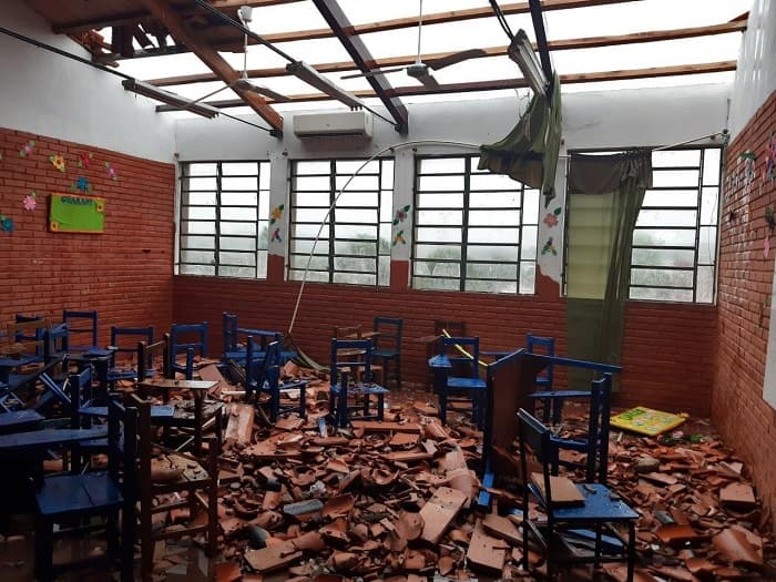 Fuerte temporal causa destrozos en Ñemby y Villa Elisa