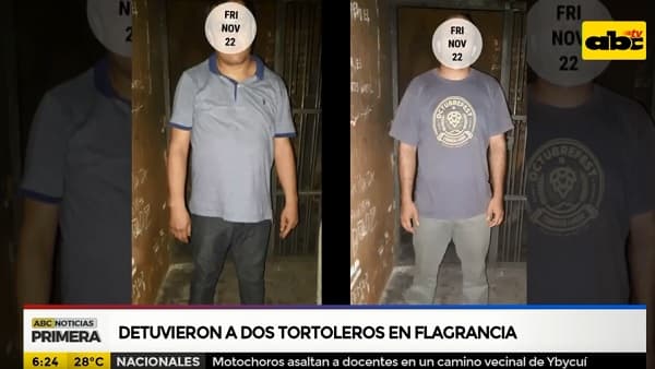 Tortoleros son detenidos en pleno robo en barrio Mburucuyá