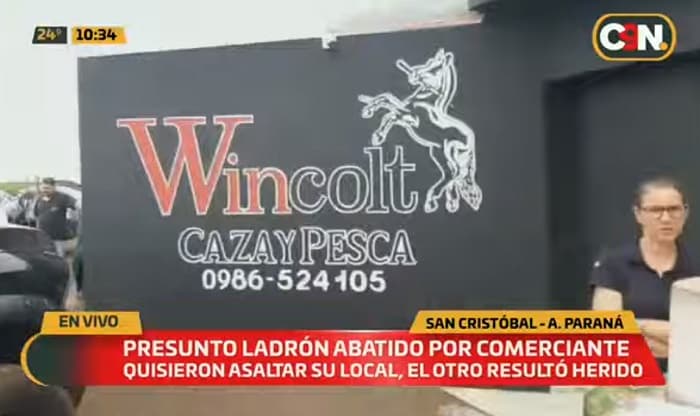 Asaltante es abatido por propietrario de comercio en San Cristóbal