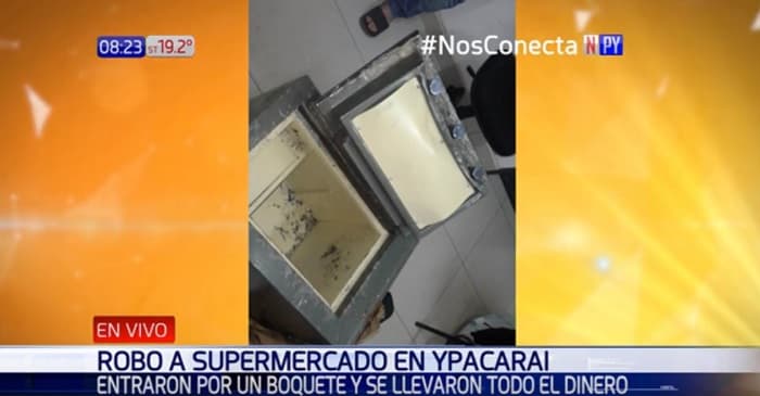 Realizan un boquete y se llevan recaudación de supermercado