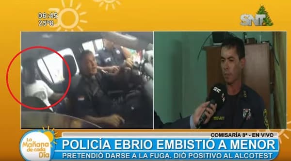 Adolescente se encuentra grave tras ser embestido por policía ebrio