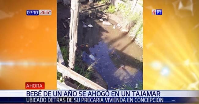 Bebé fallece tras caer a un tajamar en Concepción