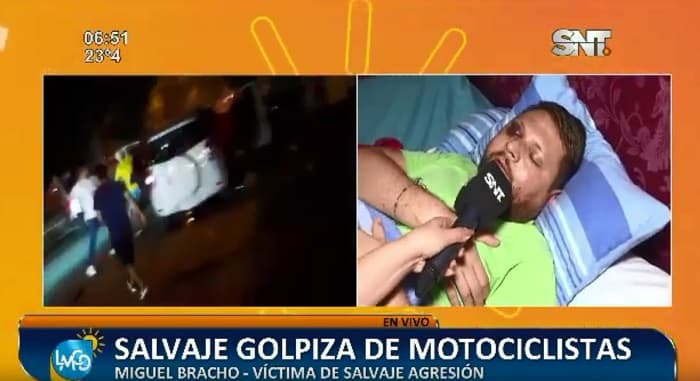 Motociclistas someten a golpiza a conductor tras accidente