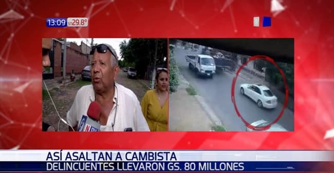 Cámara captó seguimiento de asaltantes a cambista