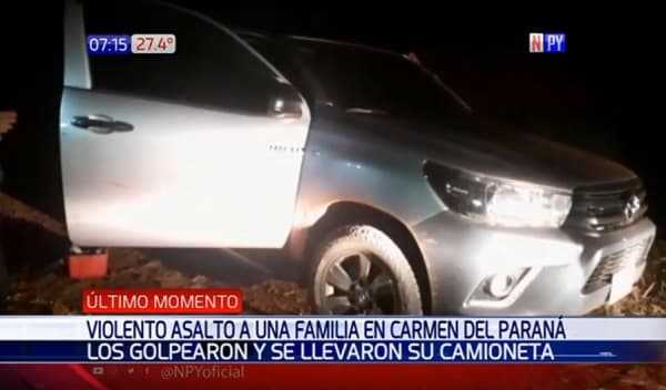 Delincuentes maniatan a familia durante asalto en Carmen del Paraná