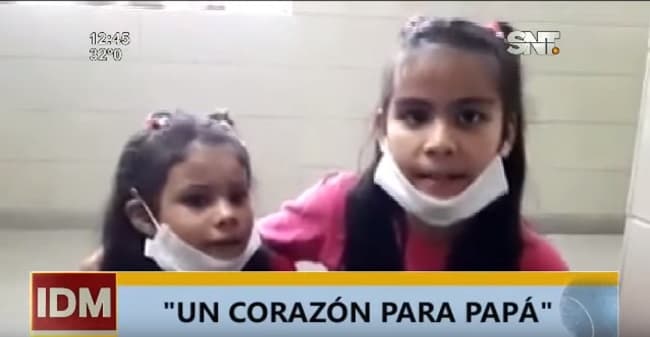 Niñas piden un corazón para su papá