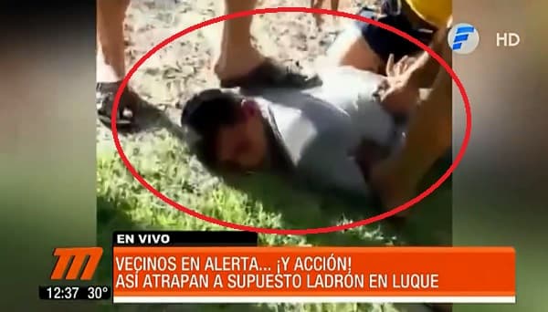 Vecinos persiguen y reducen a delincuente en Luque