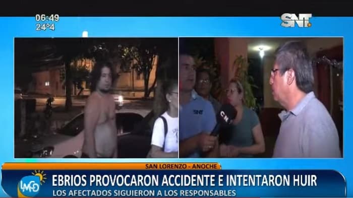 Familia evita que ebrios huyan luego de choque