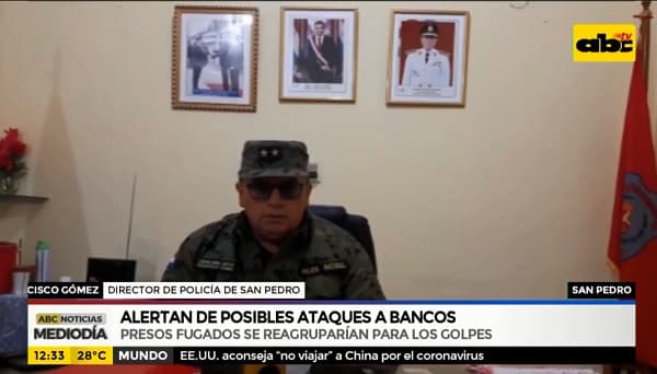 Alertan sobre ataques a bancos en San Pedro
