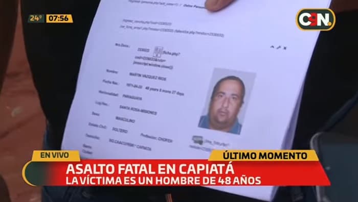 Asesinan a un hombre para robarle su motocicleta en Capiatá