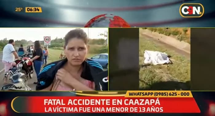Niña muere al mando de un biciclo en Caazapá