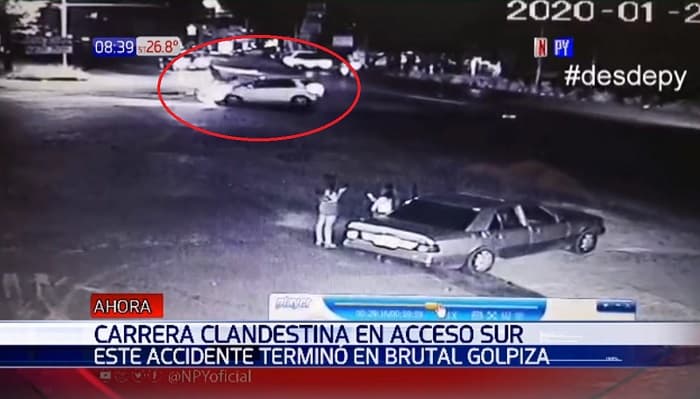 Video muestra momento previo a golpiza a conductor sobre Acceso Sur