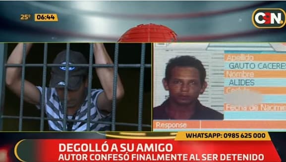 Hombre confiesa haber degollado a compañero de tragos