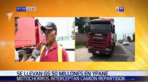 Motoasaltantes se llevan G. 50 millones tras asalto a repartidor