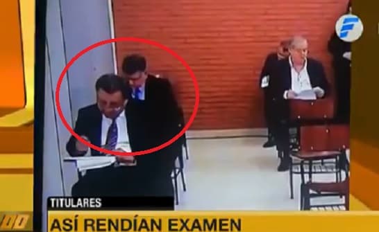 Cámara capta diálogo en examen de aspirantes a la Corte