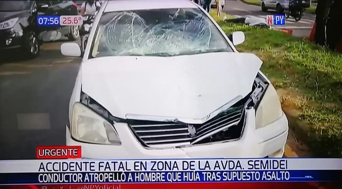 Hombre muere atropellado tras robar a una mujer en el bus