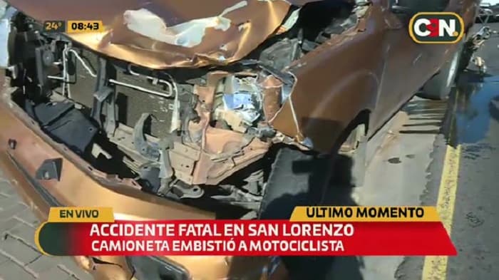 Motociclista muere tras ser embestido por una camioneta en San Lorenzo
