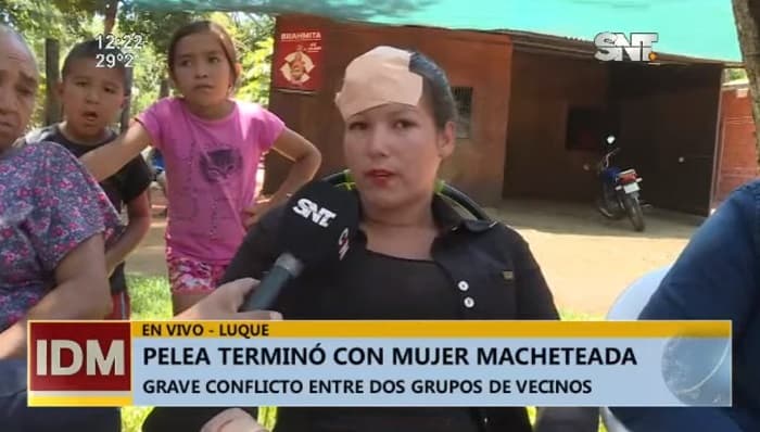 Mujer es macheteada en un enfrentamiento por propiedades en Luque