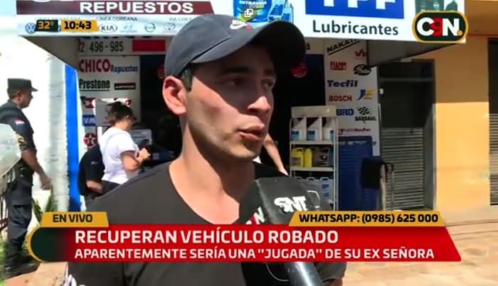 Exnovia mandó robar automóvil de joven, sospechan