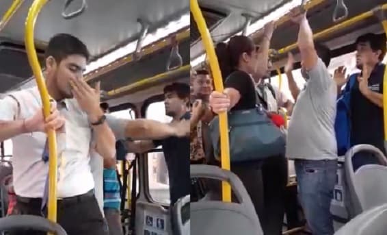 Coronavirus: Violento cruce en bus tras reclamo a chofer
