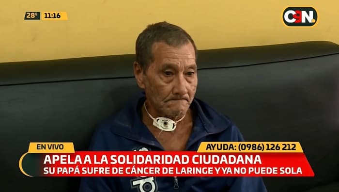 Mujer clama por ayuda de la ciudadanía para su padre que sufre de cáncer