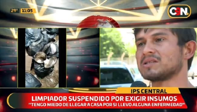 Trabajador denuncia suspensión por reclamar insumos de limpieza en IPS