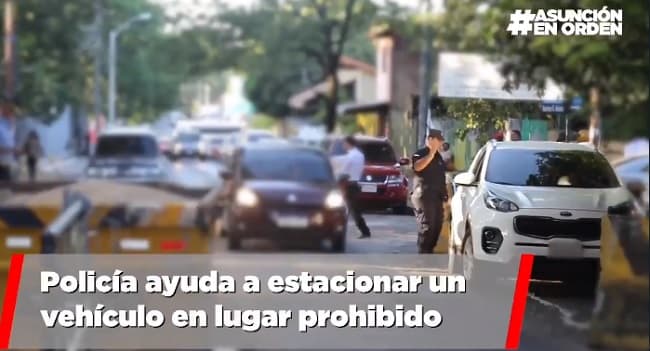 “Nenecho” denuncia que hasta un policía permite estacionar en sitio no permitido