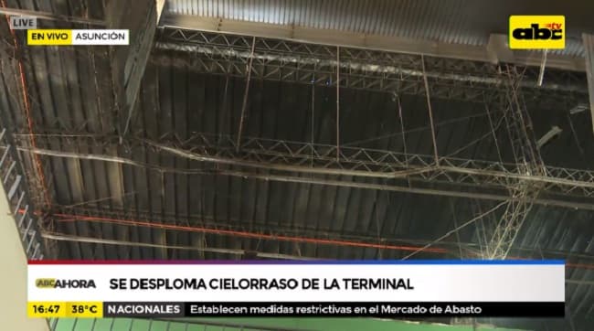Cae parte del techo en la Terminal de Ómnibus