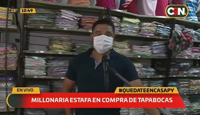 Comerciante denuncia millonaria estafa en venta de tapabocas