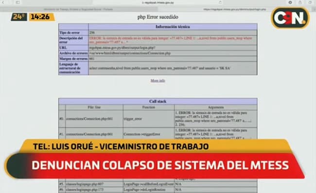 Colapsa web de Trabajo a causa de cantidad de pedidos de suspensión