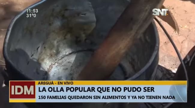 Cerca de 150 familias de asentamiento quedan sin olla popular