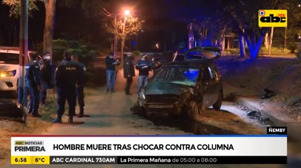 Hombre fallece tras chocar contra columna de la ANDE en Ñemby