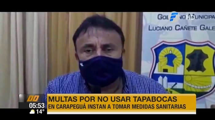 Multarán a quienes no usen tapabocas en Carapeguá, anuncia intendente