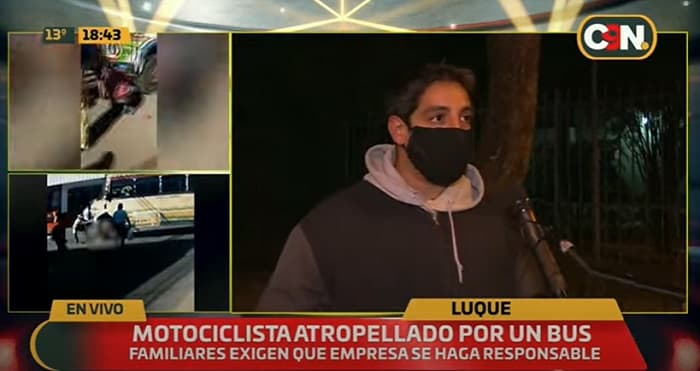 Motociclista sufre graves lesiones tras ser embestido por bus