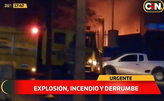 Explosión e incendio en un taller en Villa Elisa