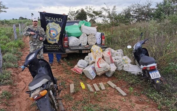 Senad decomisa 900 kilos de marihuana en Yby Yaú