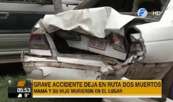Madre e hijo mueren arrollados en Areguá